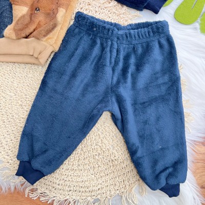 Conj. Casaco Winter Friends e Calça de Pelinho - Azul Marinho